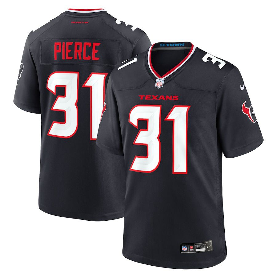 Men Houston Texans #31 Dameon Pierce Nike Navy Game NFL Jersey->->NFL Jersey
